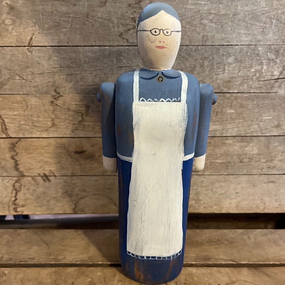 Beaver Creek Irene Ballard Wood Hand Painted Farmer Woman Folk Art